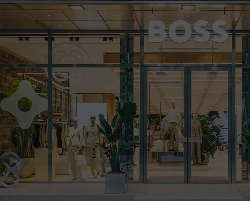 Exterior view of a BOSS store (photo).